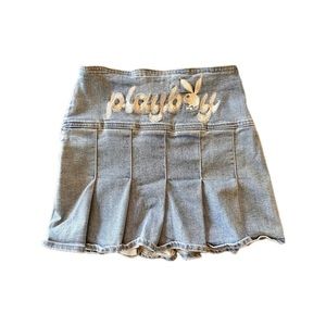 Playboy for PacSun pleated denim skirt